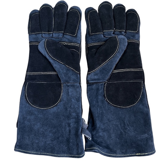 Rapicca Forge Welding Gloves Heat-Resistant Leather Suede Stove Furnace Grill 16 - Picture 3 of 4
